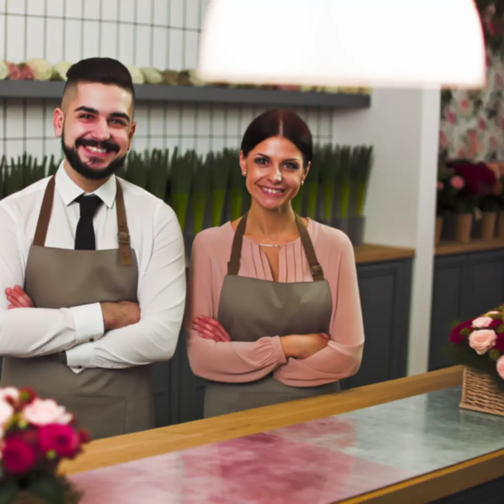 Mosolygó FloraaBloom virágkötő csapat és ügyfélszolgálat, segítenek a rendelés kérdéseiben.